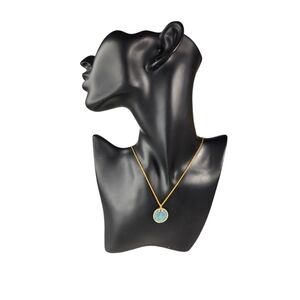Turquoise Rhinestone Disc Necklace